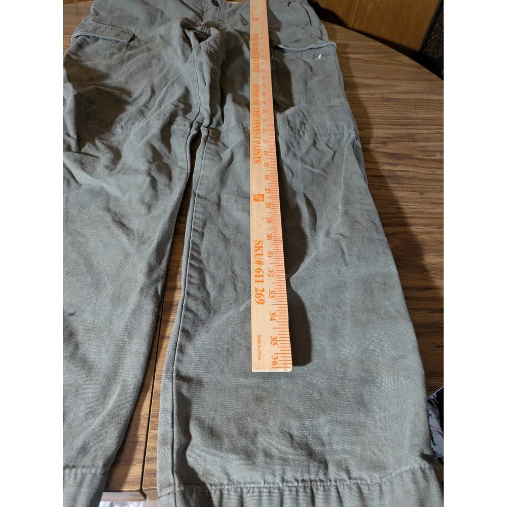 Dockers Premium Mens Cargo Pants 34x34 Olive Green Straight Fit Cotton Utility